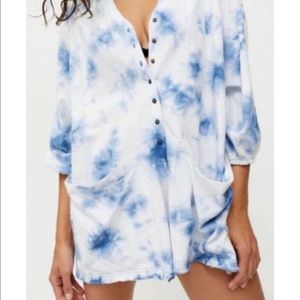 Urban Outfitters blue tie dye romper